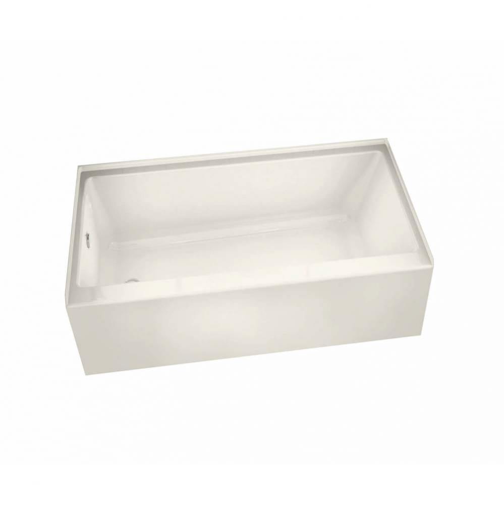 Rubix 6030 AFR Acrylic Alcove Right-Hand Drain Bathtub in Biscuit