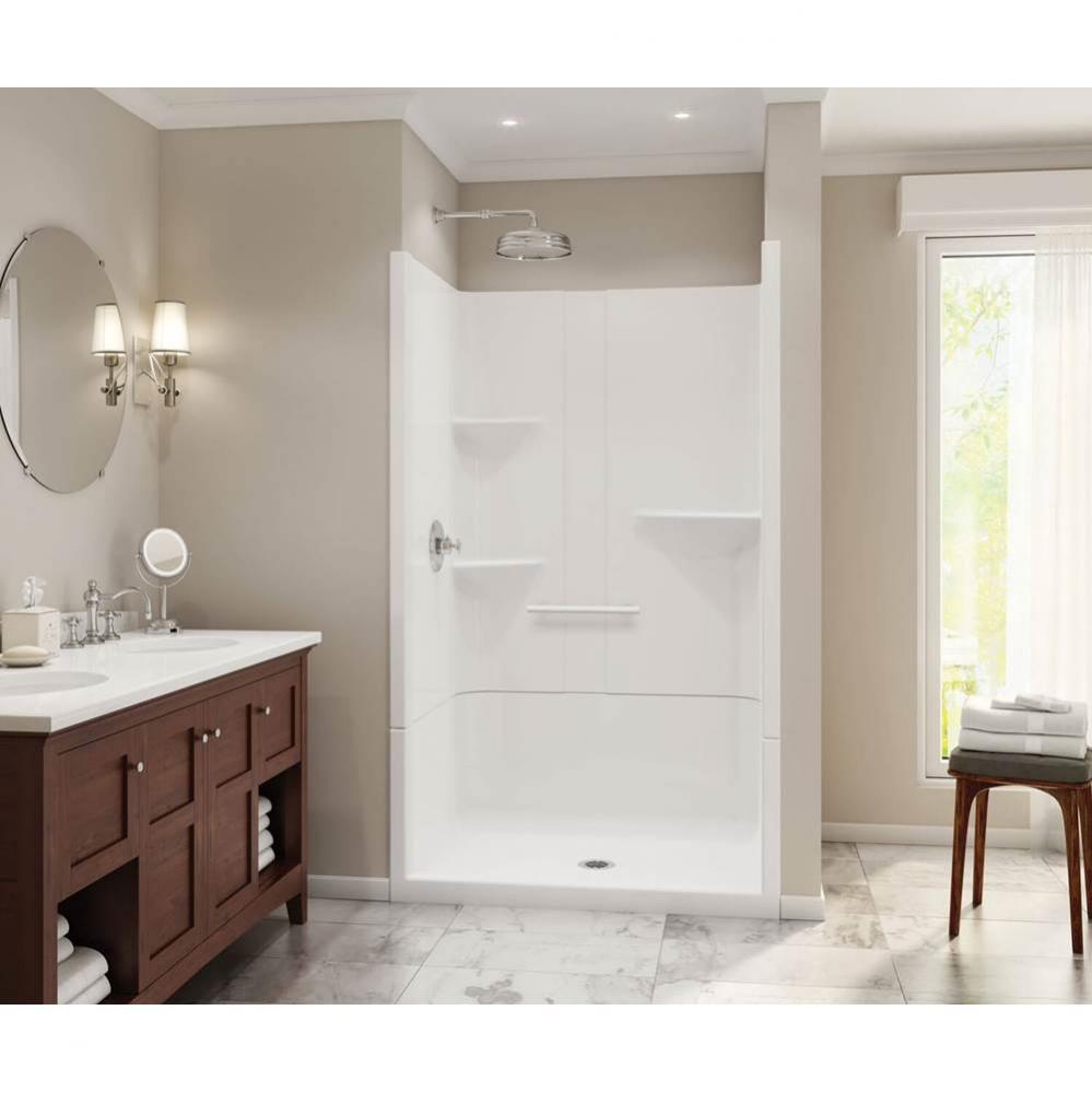Camelia SH 48 in. x 34.5 in. x 79 in. 2-piece Shower with Left Seat, Center Drain in White