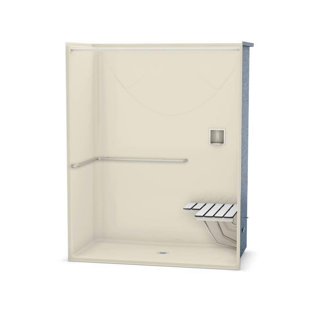 OPS-6030 - with ADA/ANSI Grab Bar and Seat 60 in. x 30.25 in. x 76.625 in. 1-piece Shower with No