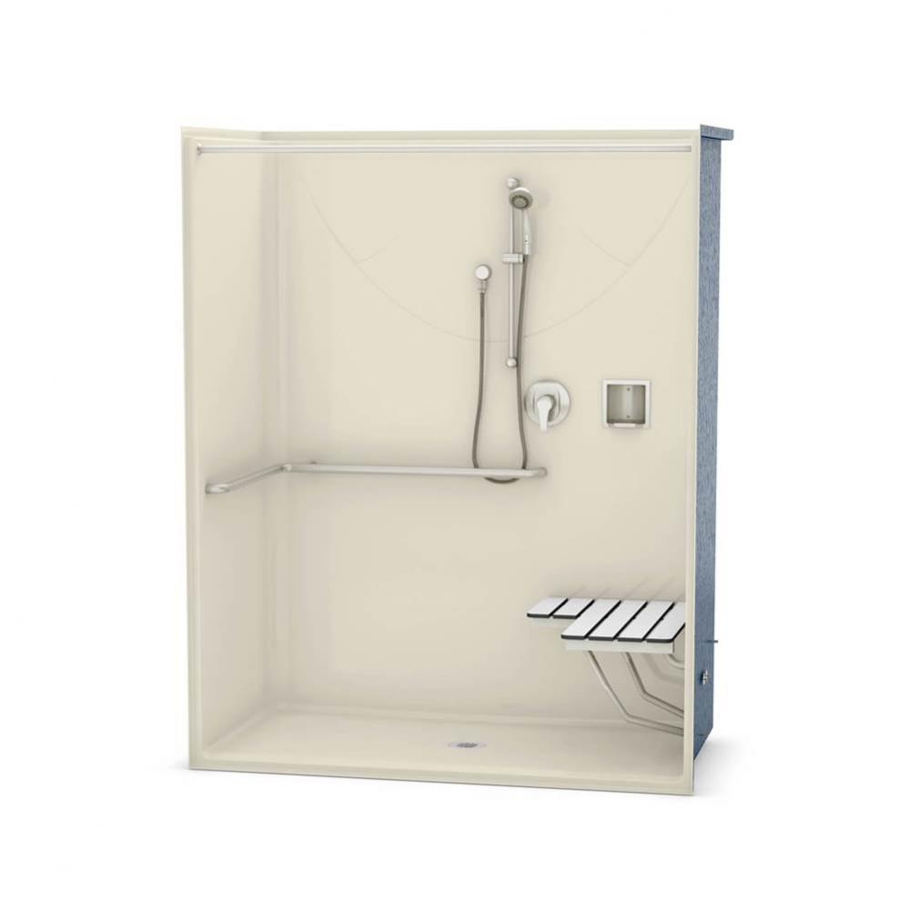 OPS-6030 - ADA/ANSI compliant (with Seat) 60 in. x 30.25 in. x 76.625 in. 1-piece Shower with Left