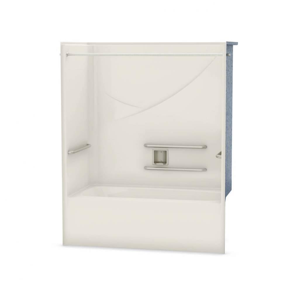 OPTS-6032 - With ADA Grab Bars 57 in. x 31.5 in. x 69.75 in. 1-piece Tub Shower with Left Drain in