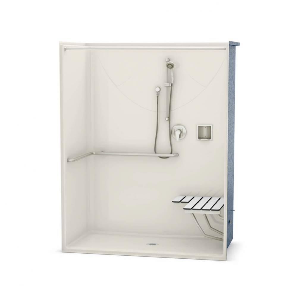 OPS-6030-RS - ADA/ANSI compliant (with Seat) 60 in. x 30.25 in. x 76.625 in. 1-piece Shower with R