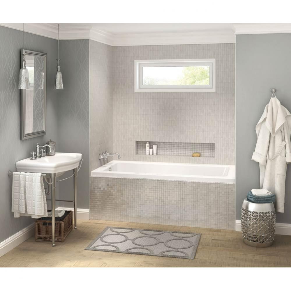 Skybox IF 66.25 in. x 35.75 in. Alcove Bathtub with Left Drain in White