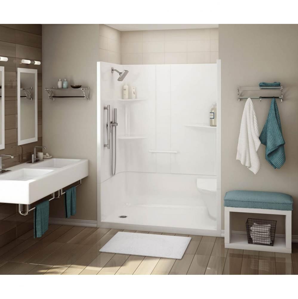 ALLIA SH-6034 Acrylic Alcove Left-Hand Drain Two-Piece Shower in White