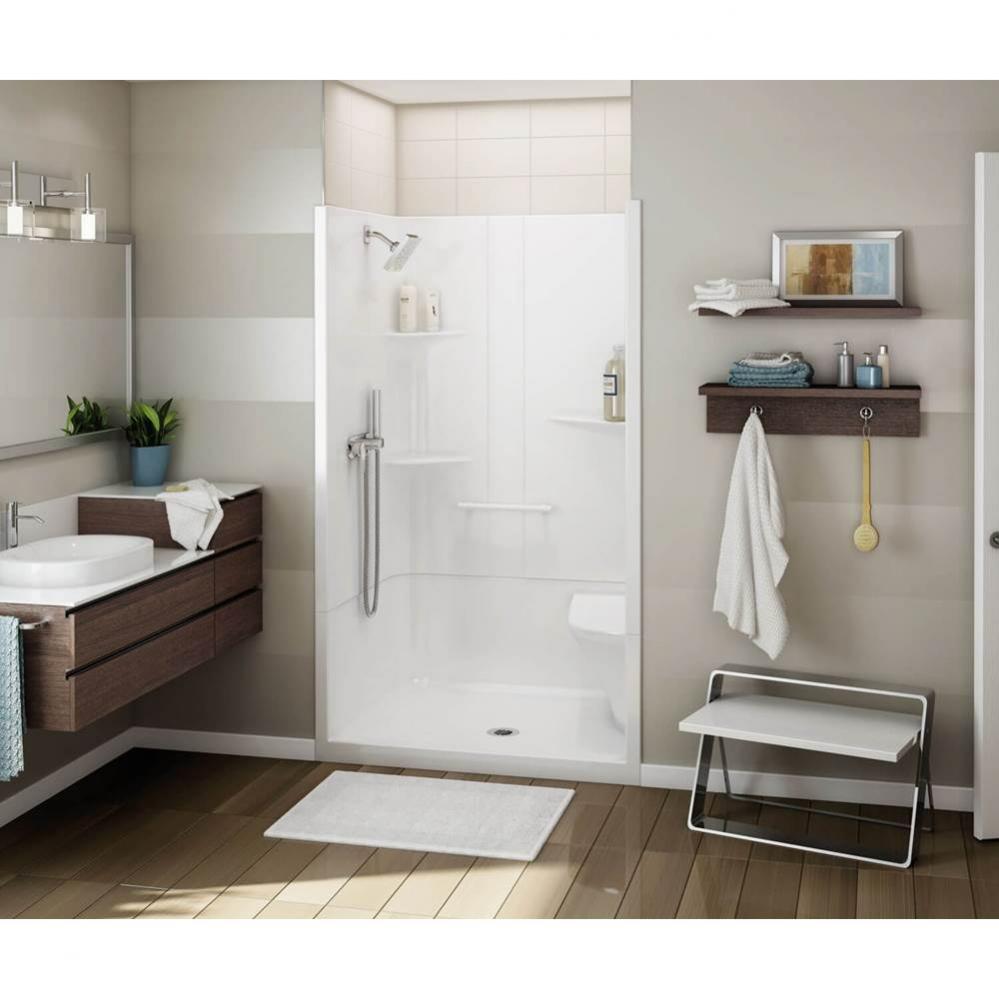 ALLIA SH-4834 Acrylic Alcove Center Drain Two-Piece Shower in White