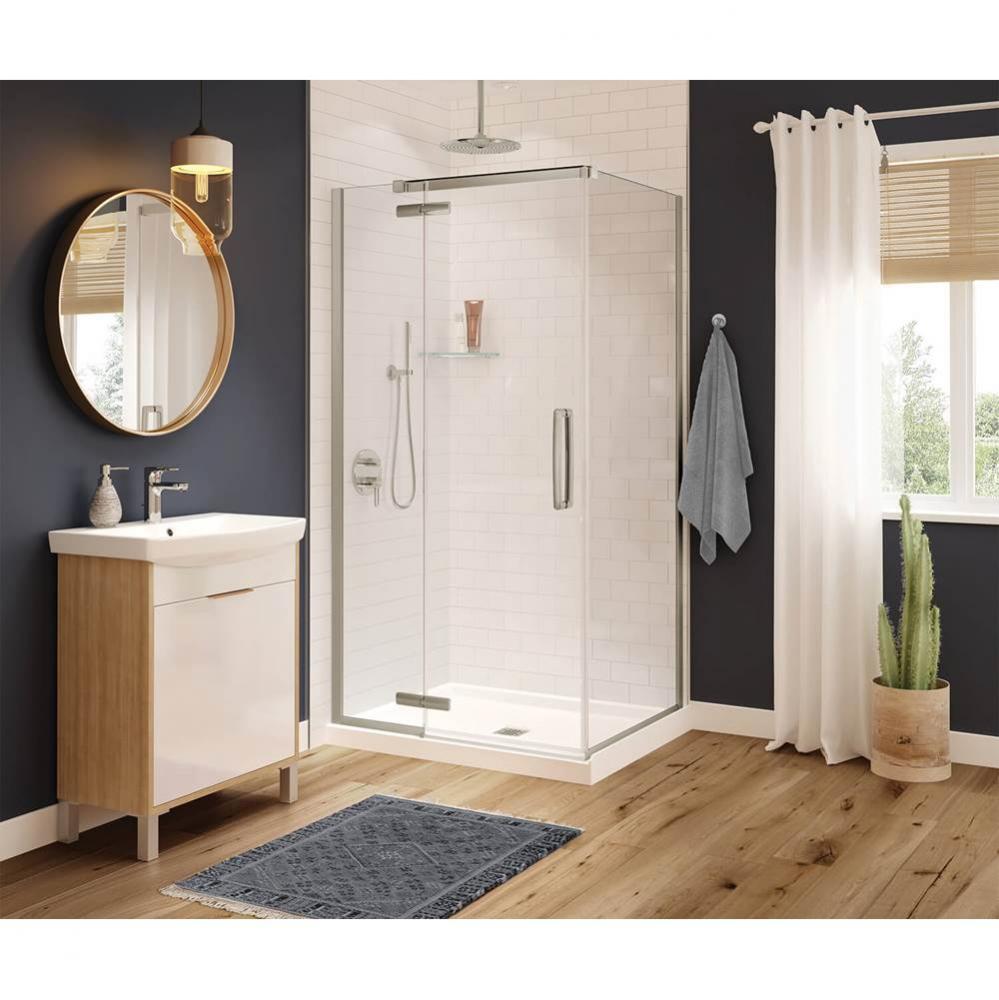 Link Curve Rectangular 42 x 34 x 75 in. 8mm Pivot Shower Door for Corner Installation with Clear g