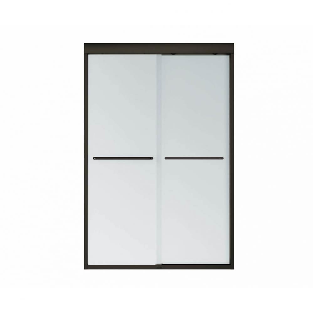 Aura 40-44 in. x 71 in. Bypass Alcove Shower Door with Mistelite Glass in Dark Bronze