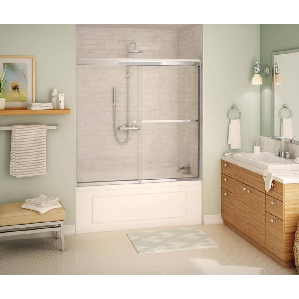 Aura 55-59 in. x 57 in. Bypass Tub Door with Clear Glass in Chrome