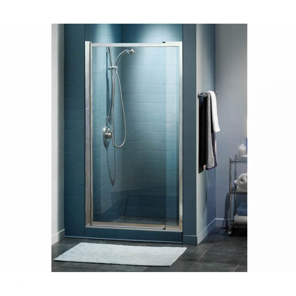 Pivolok Deluxe 32 1/2-37 x 64 1/2 in. Pivot Shower Door for Alcove Installation with Clear glass i