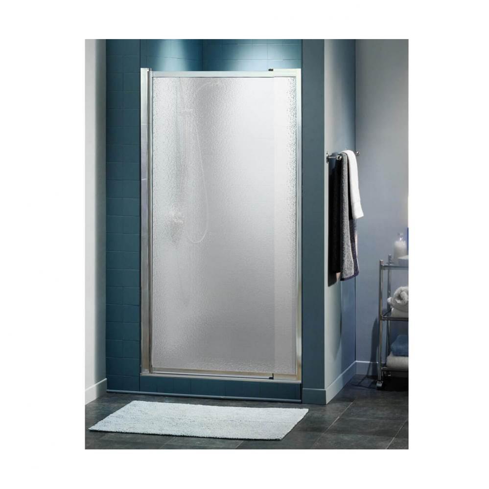 Pivolok Deluxe 32.5-37 in. x 64.5 in. Pivot Alcove Shower Door with Hammer Glass in Chrome