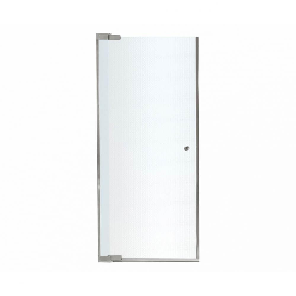Kleara 1-panel 23.5-25.5 in. x 69 in. Pivot Alcove Shower Door with Mistelite Glass in Nickel