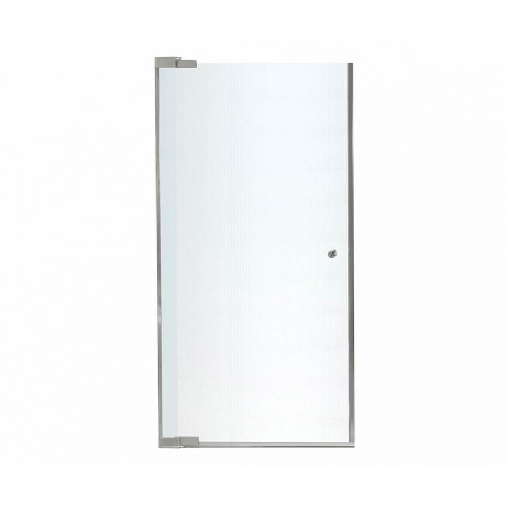 Kleara 1-panel 27.5-29.5 in. x 69 in. Pivot Alcove Shower Door with Mistelite Glass in Nickel