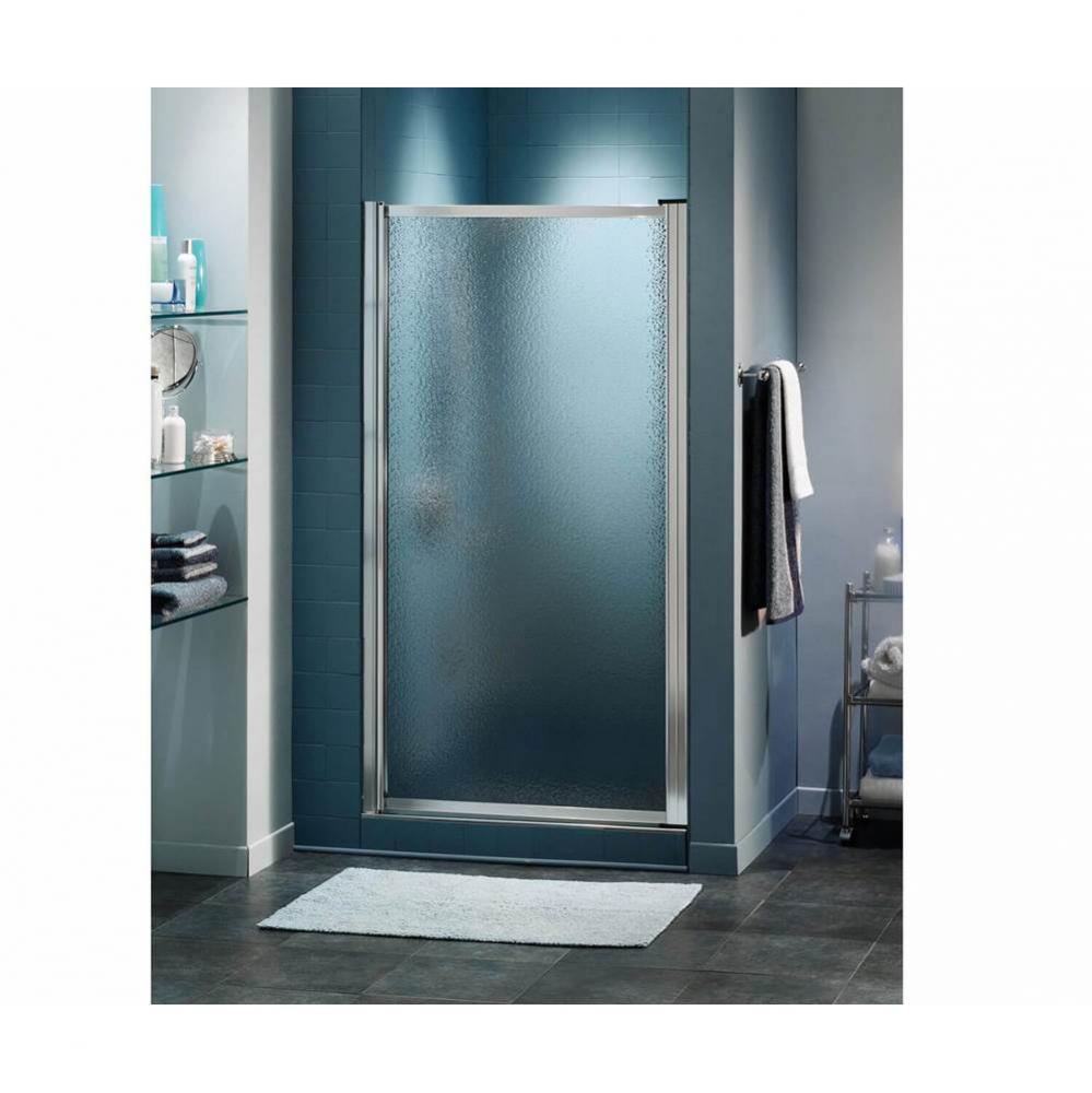 Pivolok 23-24 3/4 x 64 1/2 in. Pivot Shower Door for Alcove Installation with Raindrop glass in Ch