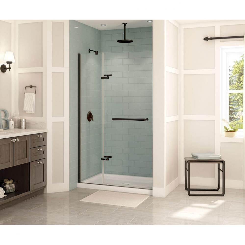 Reveal 71 44-47 x 71 1/2 in. 8mm Pivot Shower Door for Alcove Installation with Clear glass in Dar