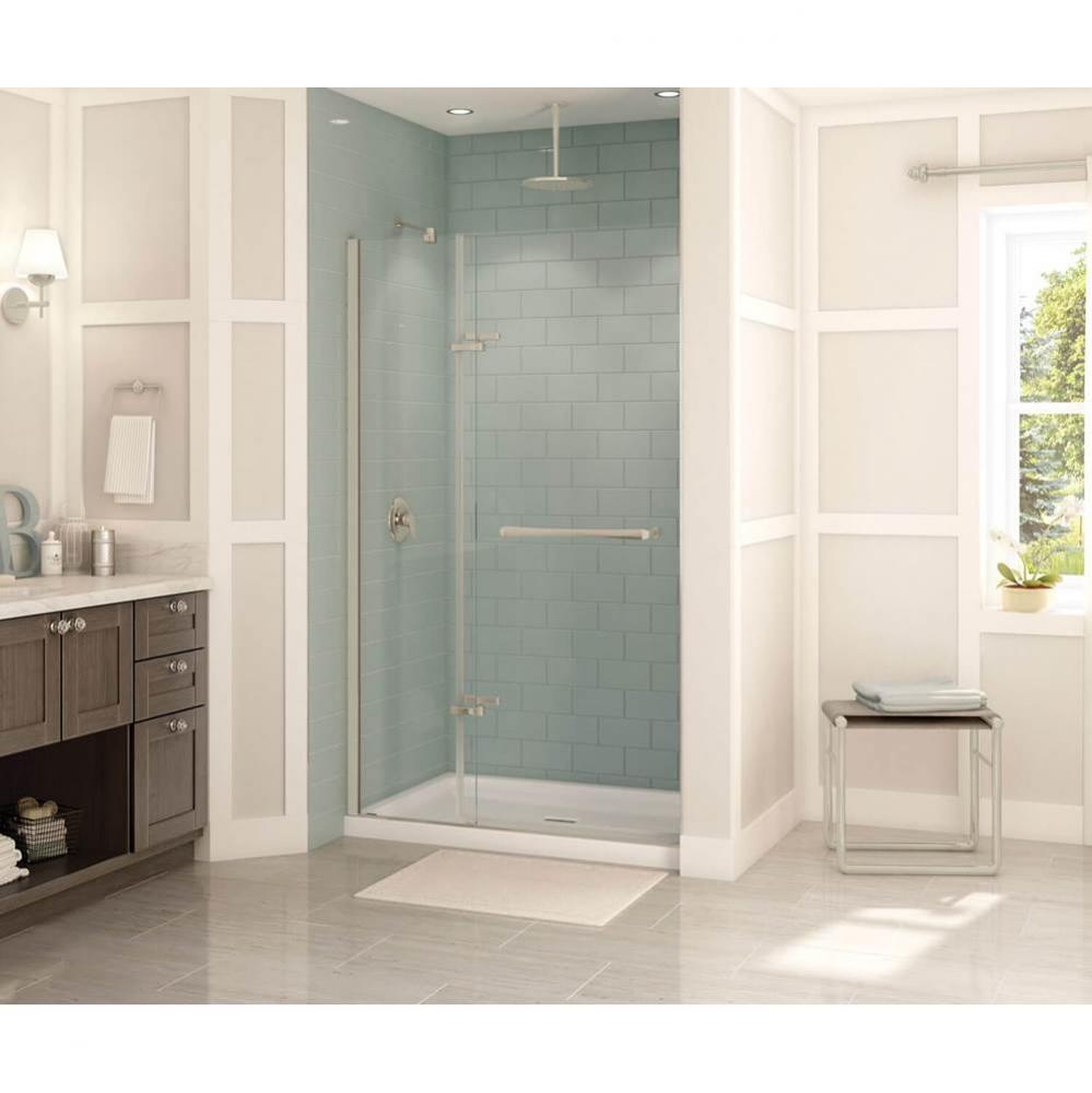 Reveal 71 44-47 x 71 1/2 in. 8mm Pivot Shower Door for Alcove Installation with Clear glass in Bru
