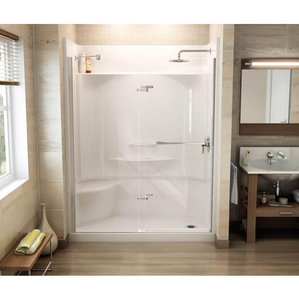 Reveal 71 56-59 x 71 1/2 in. 8mm Pivot Shower Door for Alcove Installation with Clear glass in Chr