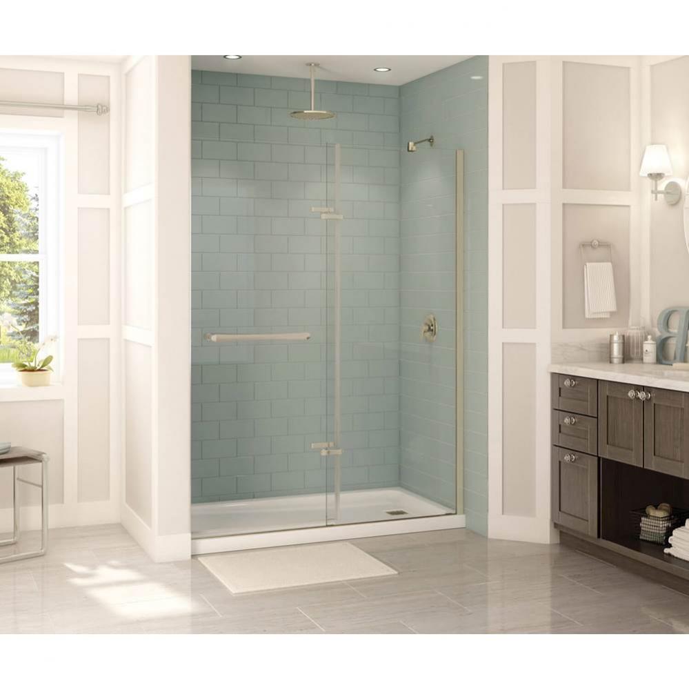 Reveal 71 56-59 x 71 1/2 in. 8mm Pivot Shower Door for Alcove Installation with Clear glass in Bru