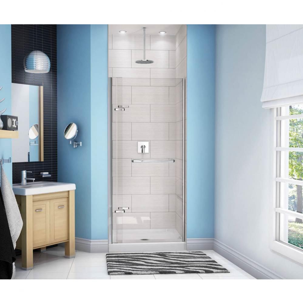 Reveal 32.5-35.5 in. x 75 in. Pivot Alcove Shower Door with Clear Glass in Chrome