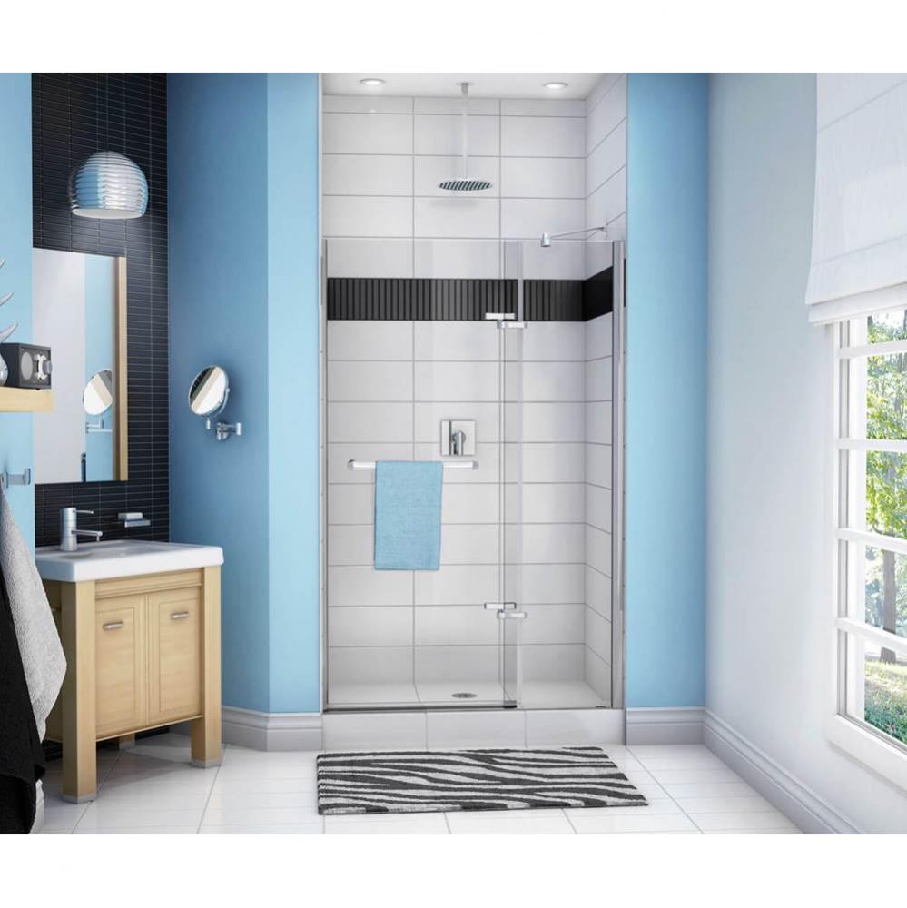 Reveal 44-47 in. x 75 in. Pivot Alcove Shower Door with Clear Glass in Chrome