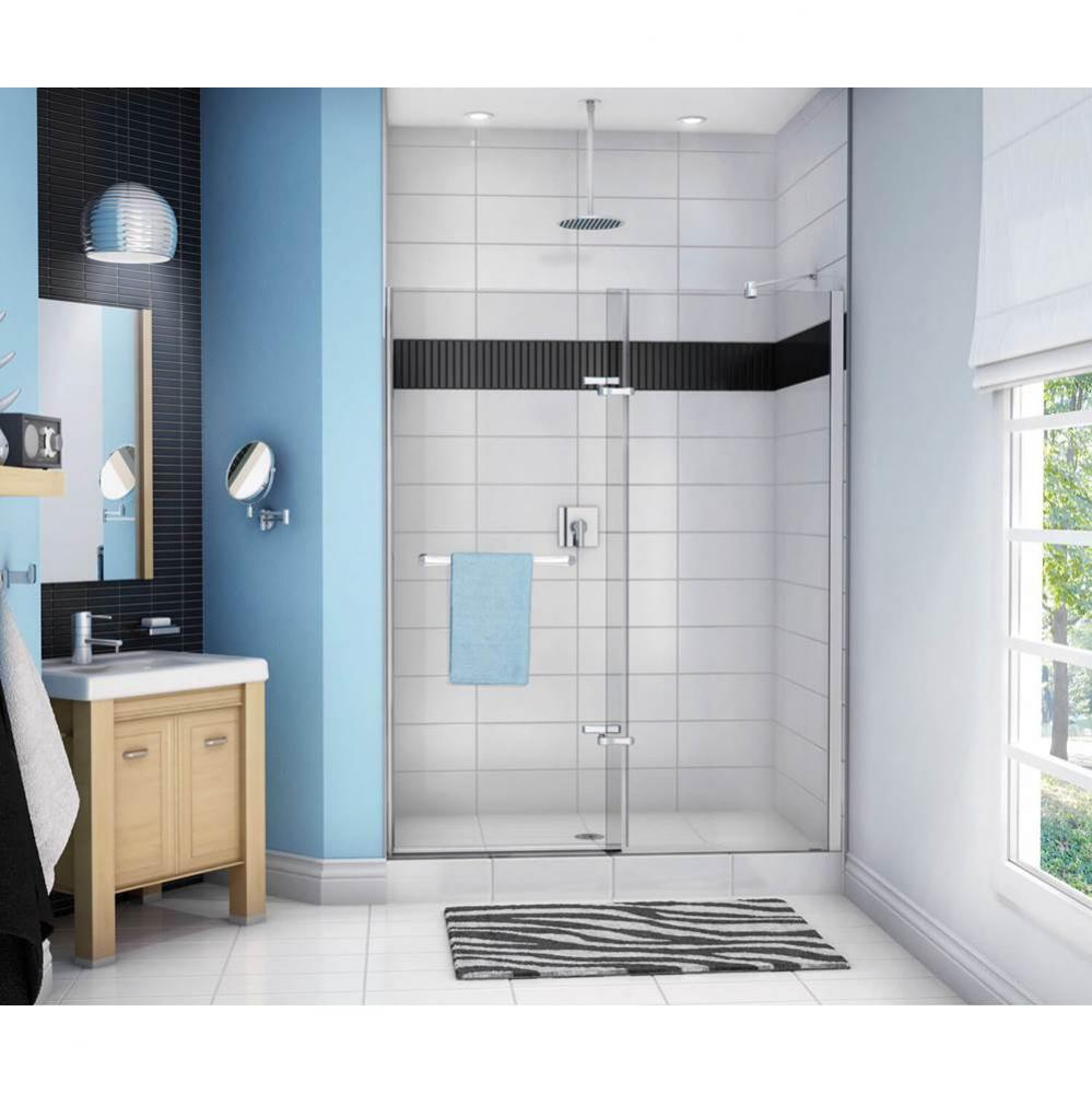 Reveal 56-59 in. x 75 in. Pivot Alcove Shower Door with Clear Glass in Chrome