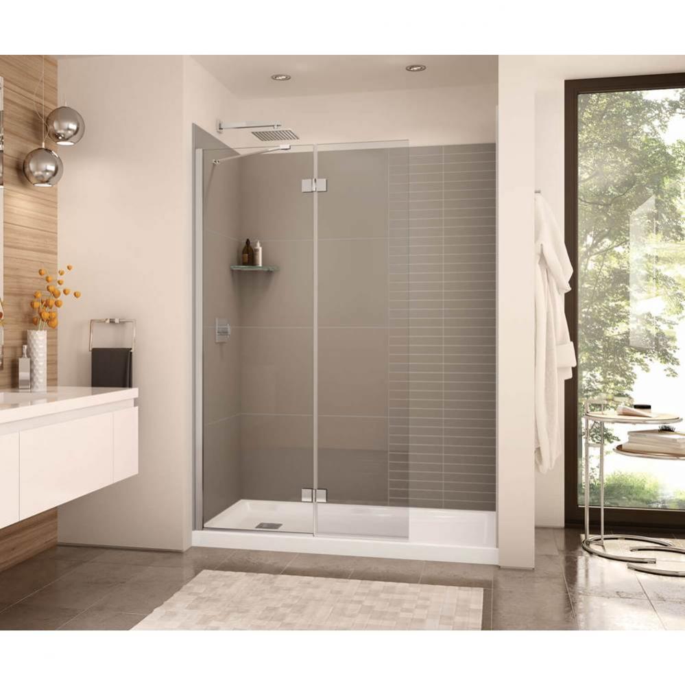 Edge Duo 42 x 75 in. 8 mm Pivot Shower Shield for Alcove Installation with Clear glass in Chrome