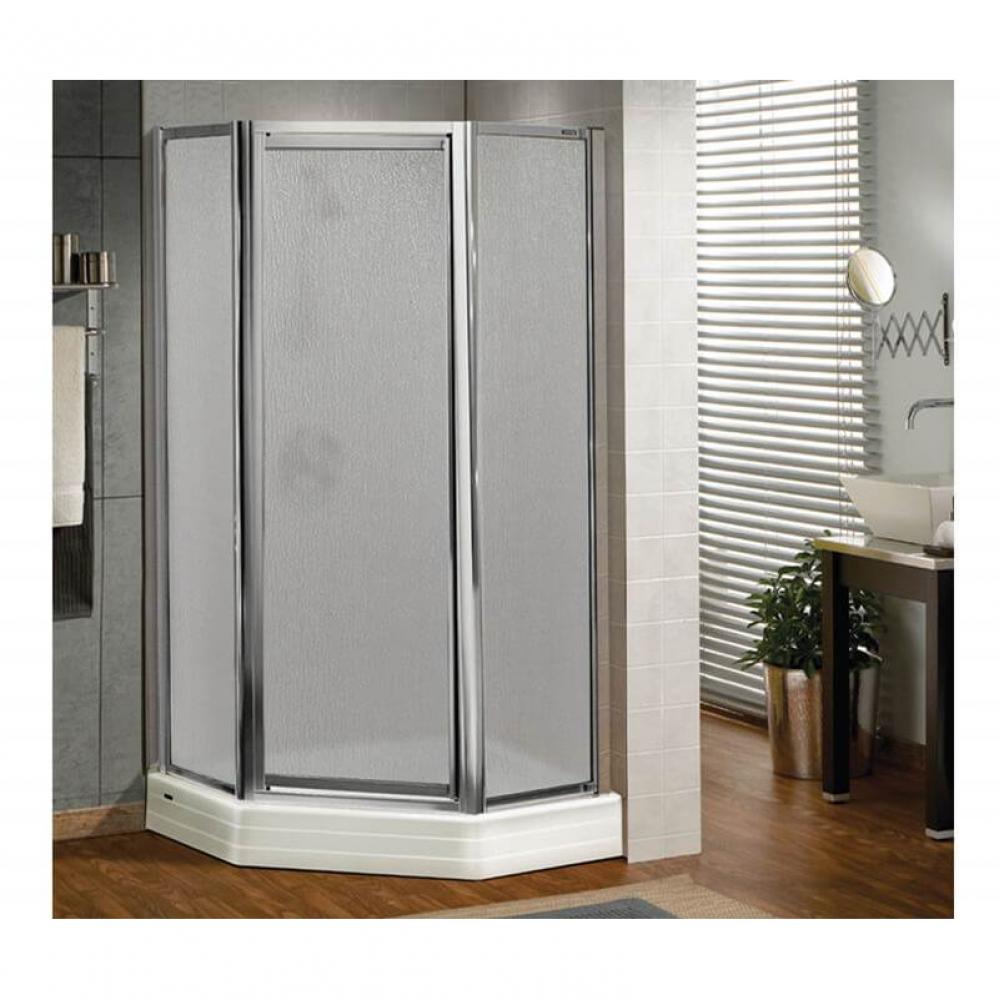 Silhouette Plus Neo-angle 38 in. x 38 in. x 70 in. Pivot Corner Shower Door with Raindrop Glass in