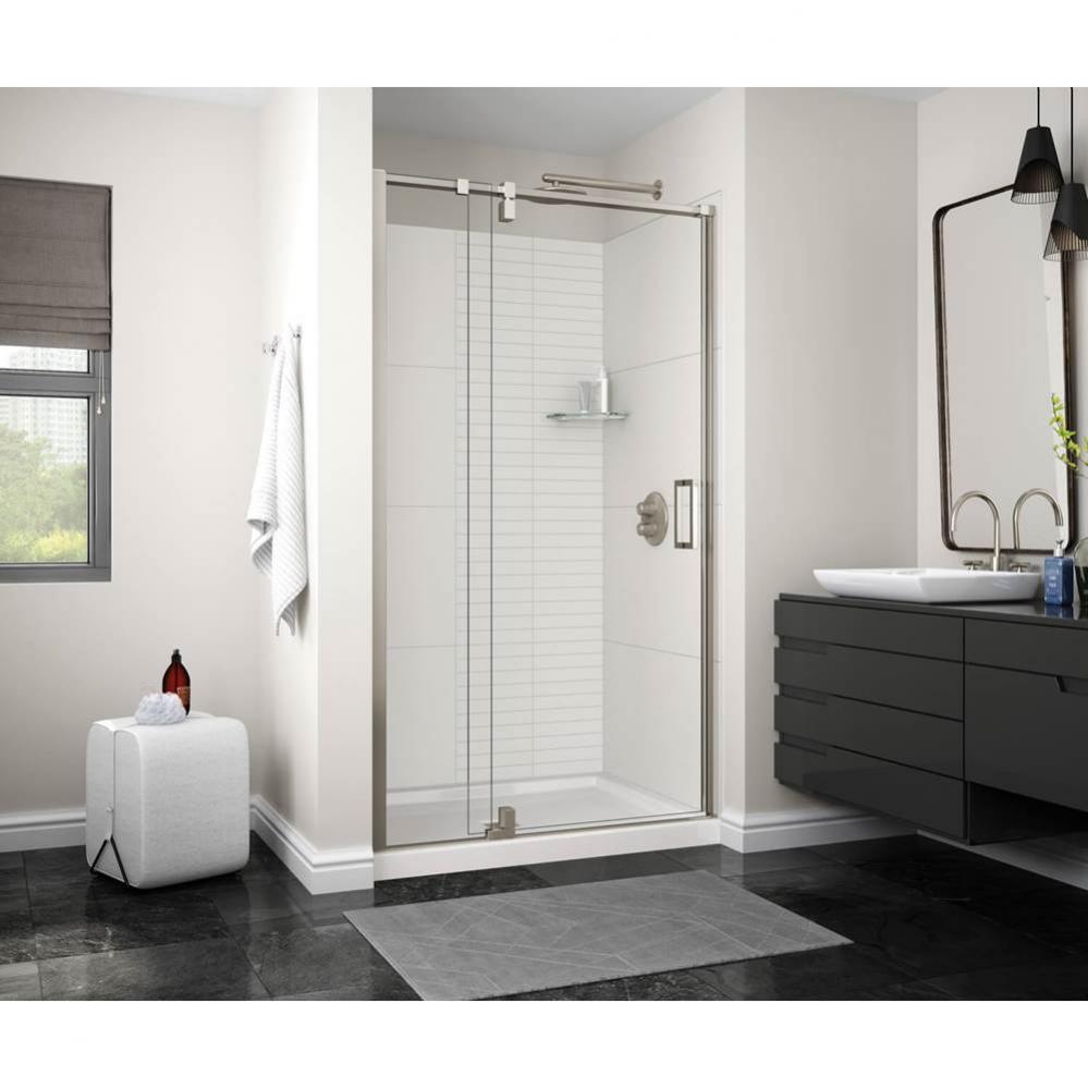 ModulR 48 x 78 in. 8 mm Pivot Shower Door for Alcove Installation with Clear glass in Brushed Nick