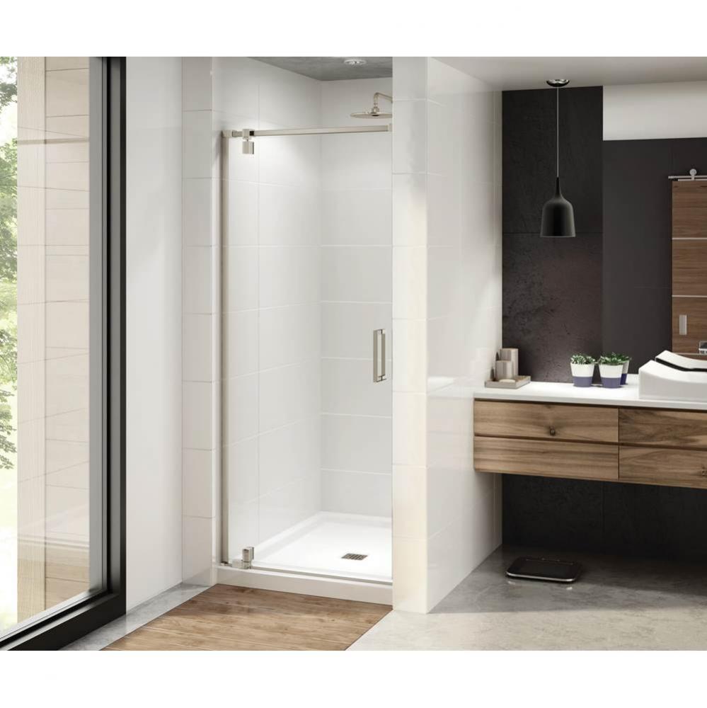 ModulR 36 x 78 in. 8 mm Pivot Shower Door for Alcove Installation with Clear glass in Brushed Nick