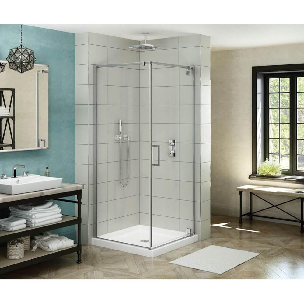 ModulR 36 x 36 x 78 in. 8mm Pivot Shower Door for Corner Installation with Clear glass in Chrome