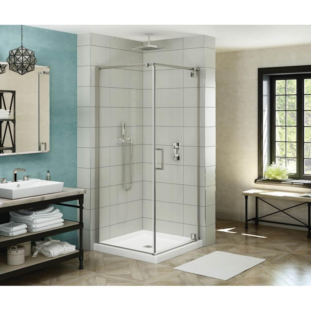 ModulR 36 x 36 x 78 in. 8mm Pivot Shower Door for Corner Installation with Clear glass in Brushed