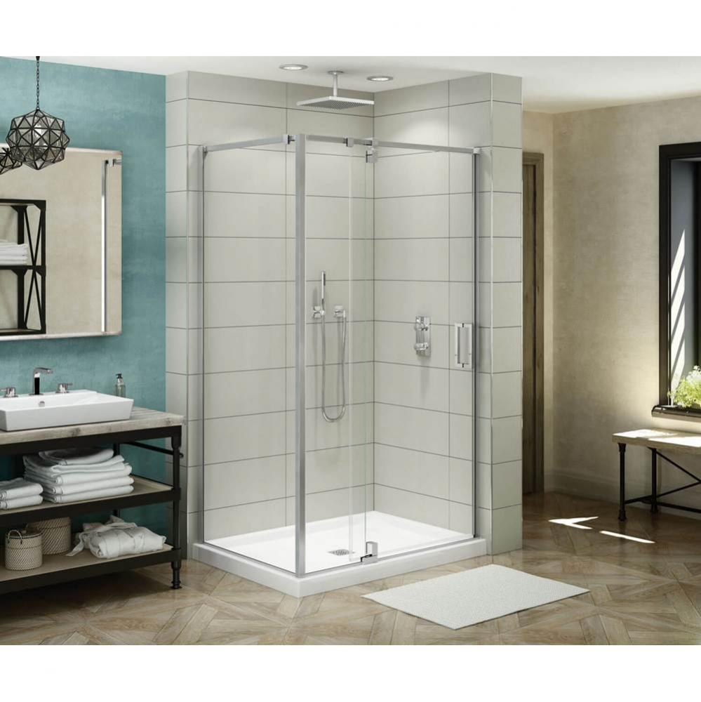 ModulR 48 x 36 x 78 in. 8mm Pivot Shower Door for Corner Installation with Clear glass in Chrome