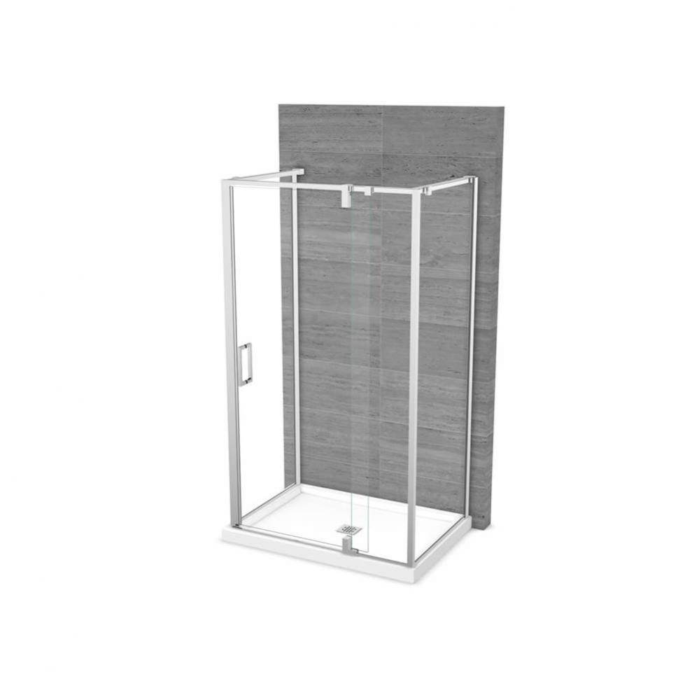 ModulR 48 x 36 x 78 in. 8mm Pivot Shower Door for Wall-mount Installation with Clear glass in Chro