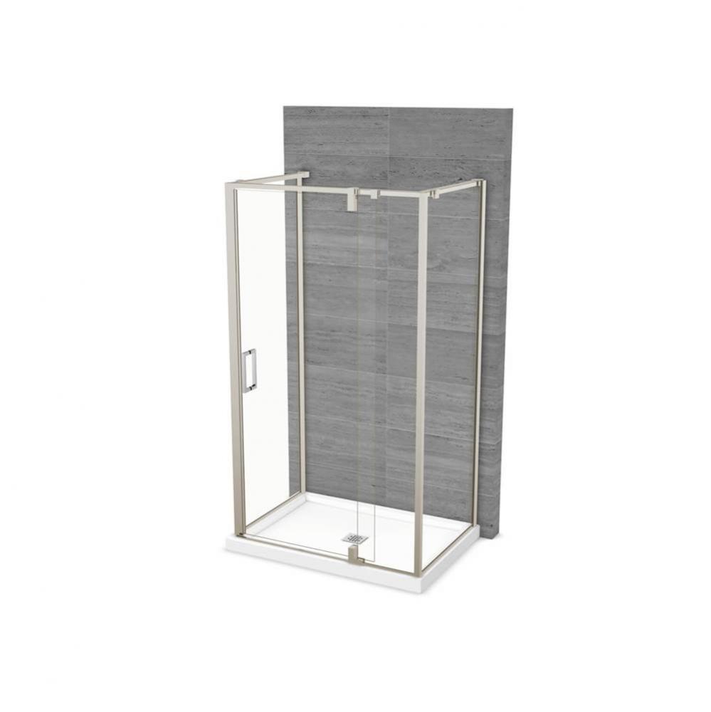 ModulR 48 x 36 x 78 in. 8mm Pivot Shower Door for Wall-mount Installation with Clear glass in Brus