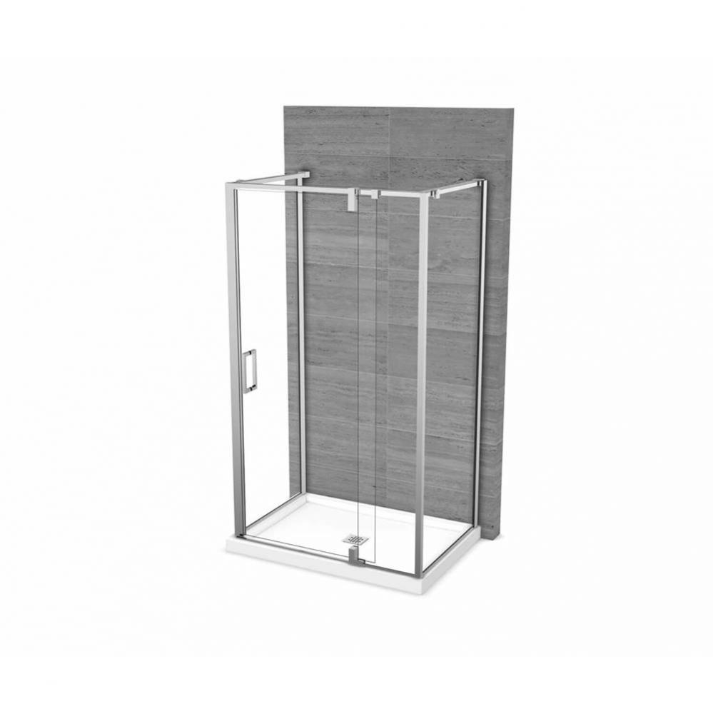 ModulR 48 x 32 x 78 in. 8mm Pivot Shower Door for Wall-mount Installation with Clear glass in Chro