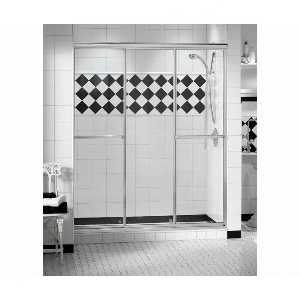 Triple Plus 41-43 in. x 69 in. Bypass Alcove Shower Door with Clear Glass in Chrome