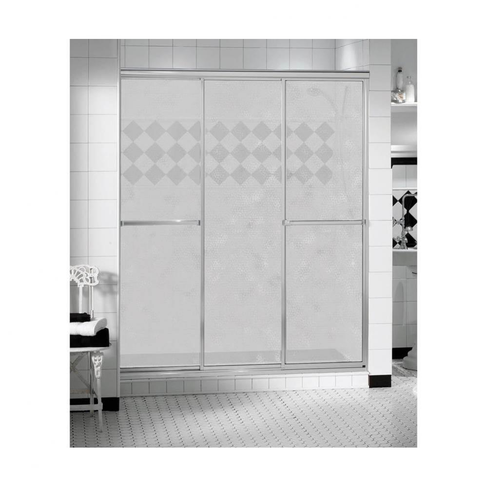 Triple Plus 41-43 in. x 69 in. Bypass Alcove Shower Door with Hammer Glass in Chrome