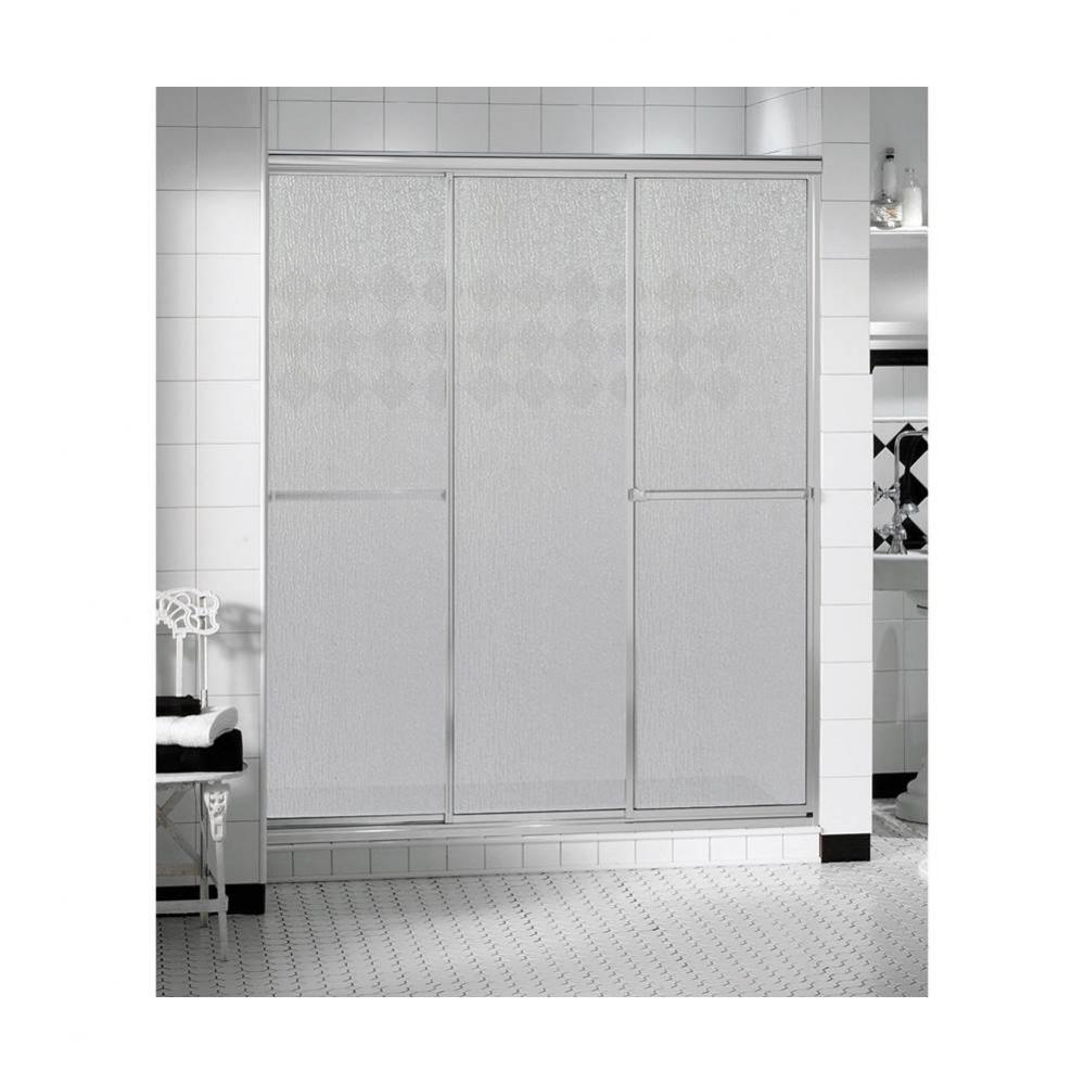 Triple Plus 56-58 in. x 66 in. Bypass Alcove Shower Door with Raindrop Glass in Chrome