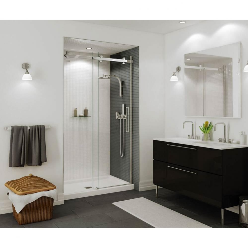 Halo 44 1/2-47 x 78 3/4 in. 8mm Sliding Shower Door for Alcove Installation with Clear glass in Ma