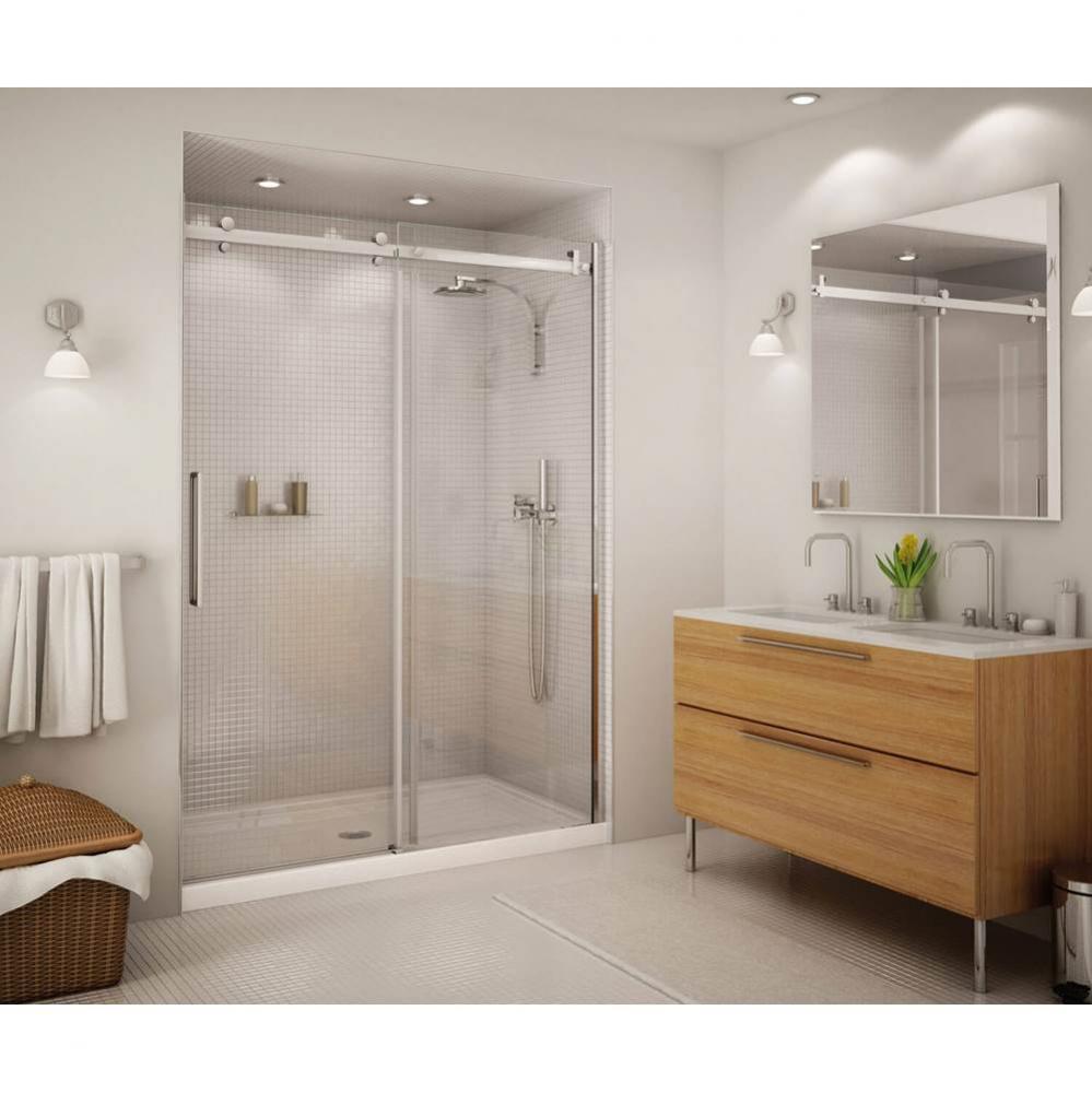 Halo 56 1/2-59 x 78 3/4 in. 8mm Sliding Shower Door for Alcove Installation with Clear glass in Ma