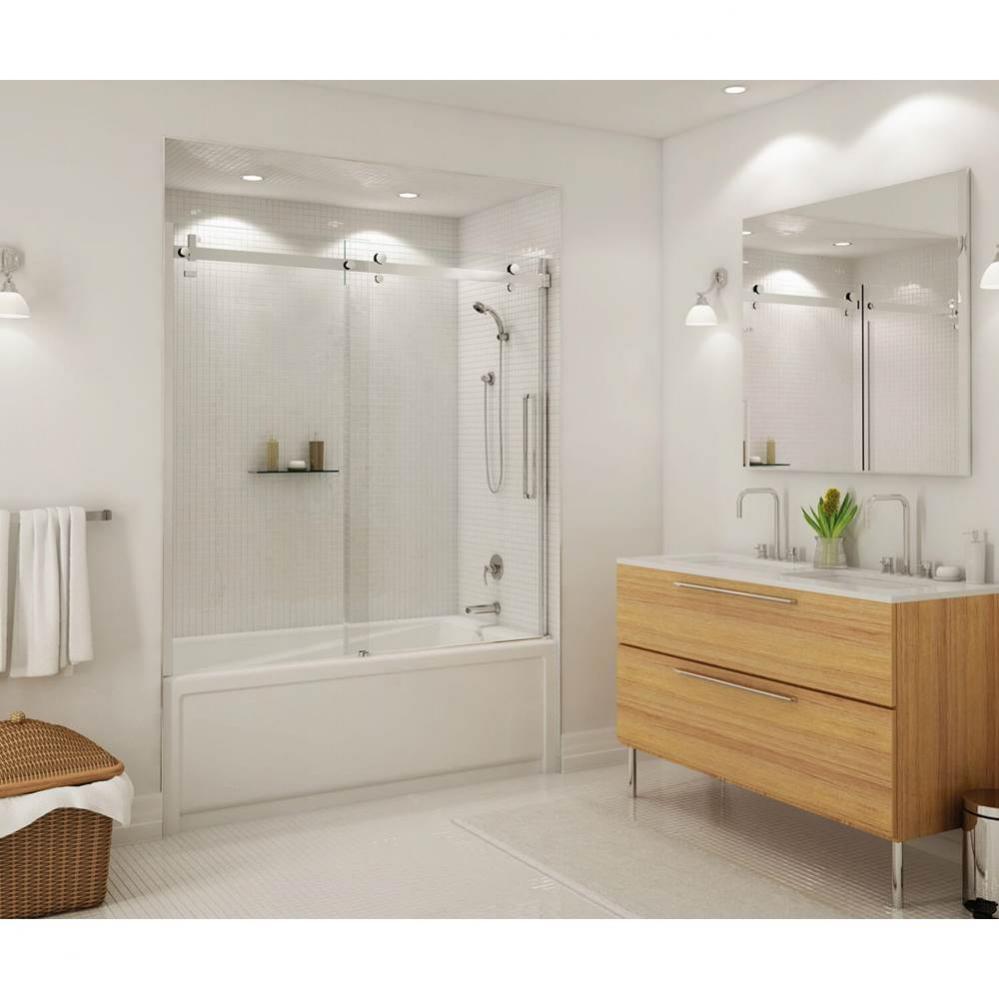 Halo 56 1/2-59 x 59 in. 8 mm Sliding Tub Door for Alcove Installation with Clear glass in Matte Bl