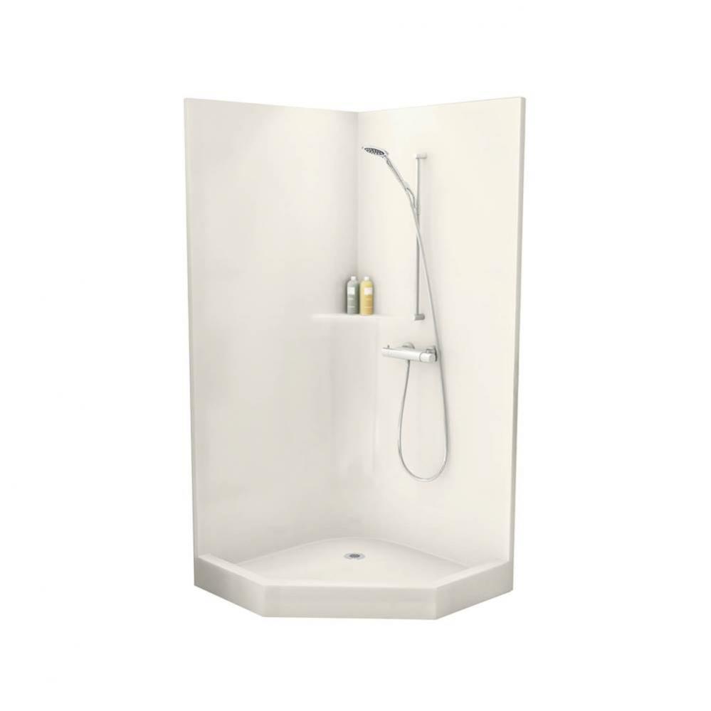 CSS36 37.625 in. x 37.625 in. x 77.75 in. 1-piece Shower with No Seat, Center Drain in Biscuit