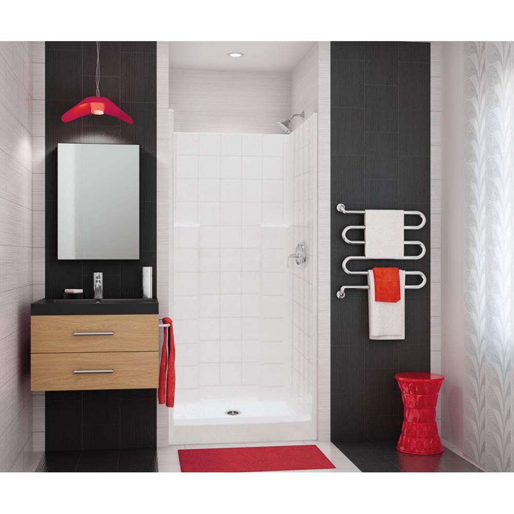 SST36 36 in. x 36 in. x 72 in. 1-piece Shower with No Seat, Center Drain in Biscuit