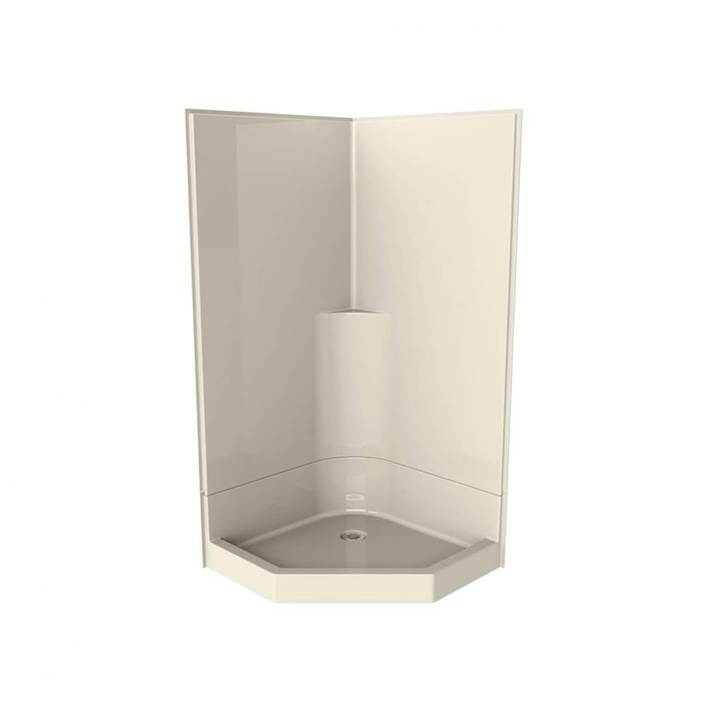 SECCSS36 37.5 in. x 37.5 in. x 77.75 in. 2-piece Shower with No Seat, Center Drain in Bone