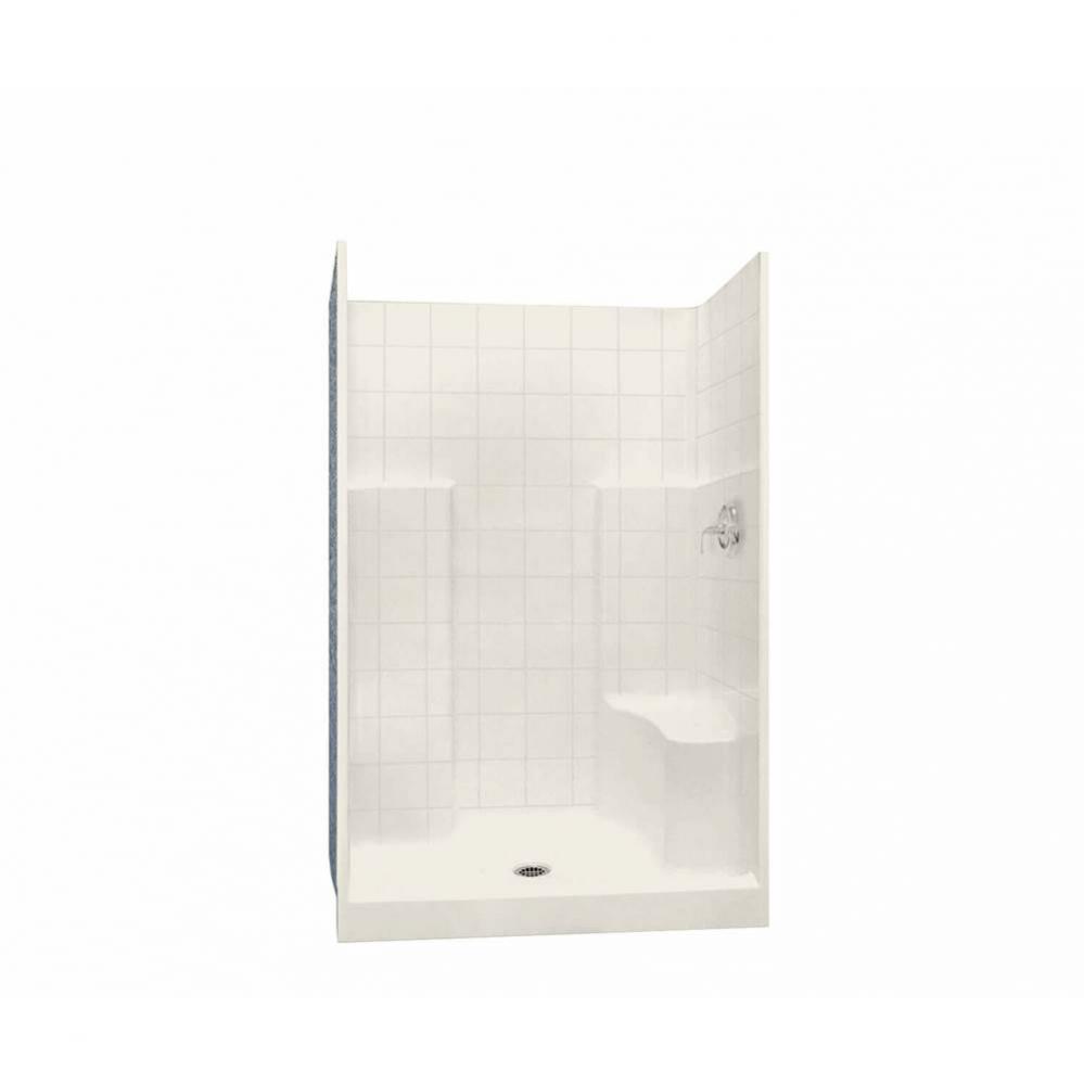 SST3648 R/L 48 in. x 36 in. x 75 in. 1-piece Shower with Right Seat, Center Drain in Biscuit
