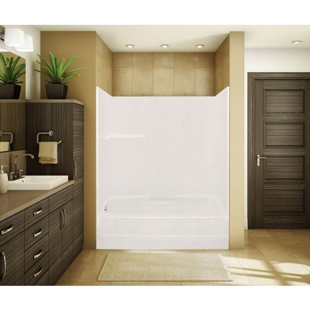 TSEA60 59.75 in. x 34 in. x 76.5 in. 1-piece Tub Shower with Whirlpool Right Drain in White