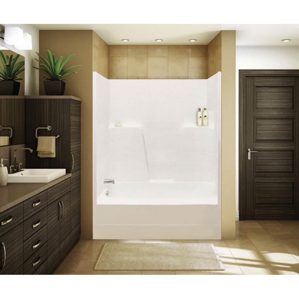 TSTEA60 60 in. x 34 in. x 78 in. 1-piece Tub Shower with Left Drain in White