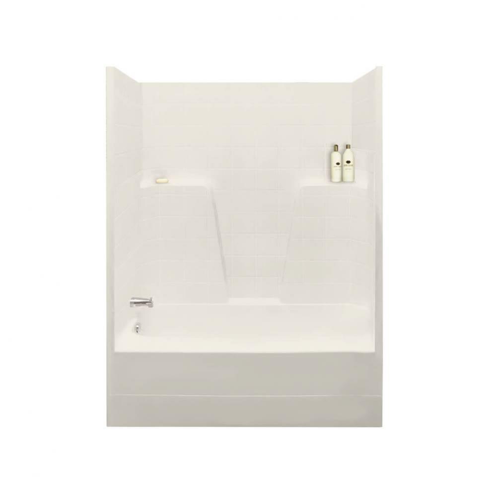TSTEA60 60 in. x 34 in. x 78 in. 1-piece Tub Shower with Whirlpool Right Drain in Biscuit