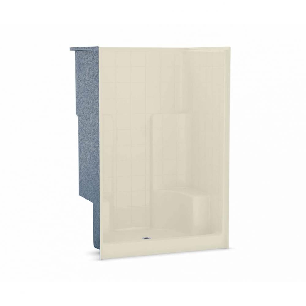 SST3648 48 in. x 36 in. x 75 in. 1-piece Shower with Two Seats, Center Drain in Bone