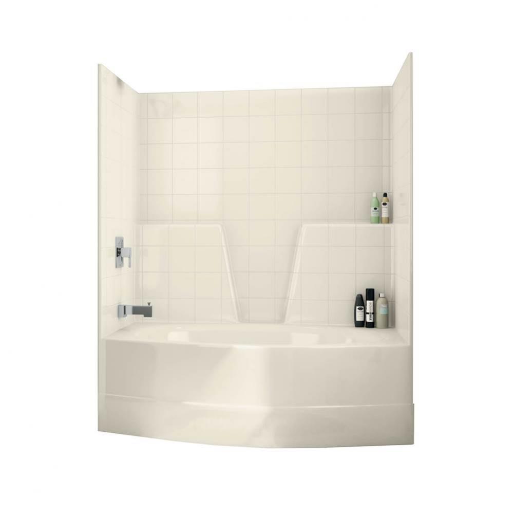 TSOT6042 60 in. x 42 in. x 72 in. 1-piece Tub Shower with Whirlpool Right Drain in Bone