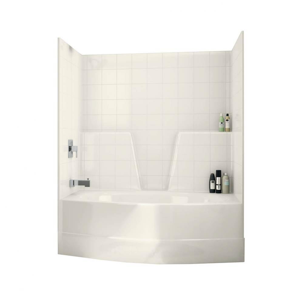 TSOT6042 60 in. x 42 in. x 72 in. 1-piece Tub Shower with Whirlpool Left Drain in Biscuit